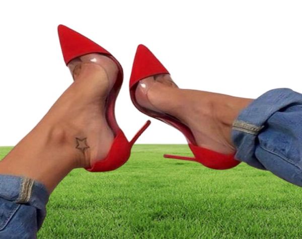 Gianvito Rossi Design Latest Fashion Women Stiletto High Heels Exclusive Leather y PVC Pombas de punta puntiaguda zapatos de vestir Lady Weddin9144146