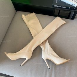 Gianvito Rossi Hiroko Cuisid Boot Designer pointu de chaussons ouverts Open To