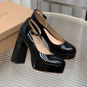 Gianvito Rossi Platform Pumps Women Platform Mary Jane schoenen kleding schoenen kalf leer 100% echte lederen dermale sola Designer luxe octrooi lederen suède hoge hakken ss