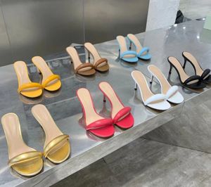 Gianvito Rossi Sandals Mules Slipper Calf en cuir Slides STILETTO Talons hauts Slip-On Open Square Toe Femmes Designers Street Style Shoes Factory Footwear Designers