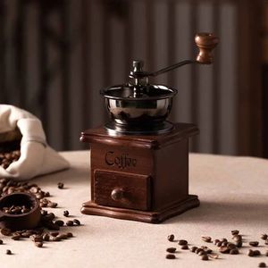 Gianxi Coffee Grinder Classical Retro Manual Bean Maker Professional Barista Coffeeware Accessories 240416
