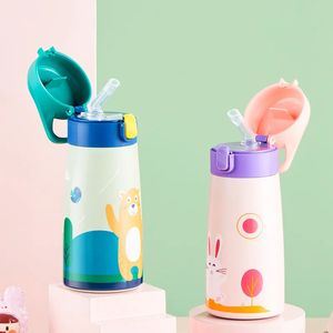 Gianxi Kids en acier inoxydable paille thermos thermos avec caricot animé étanche à l'épreuve de fuite