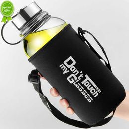 Gianxi grote capaciteit glazen water flessen draagbare lekkendichte cup buiten sport camping picknick fiets fietstour drinkfles