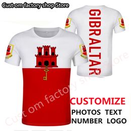 GIBRALTAR t-shirt bricolage gratuit sur mesure nom numéro gib nation drapeau gi pays république collège imprimer p o vêtements 220616