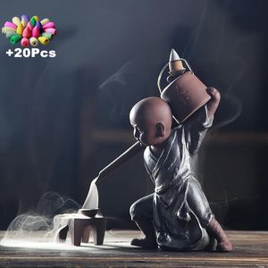 Cadeau 20Cones Creative Handmade Zen Kung Fu Monk Boeddha Backflow Interense Kungfu Tea Art Pet Geur Verwijderen 240411