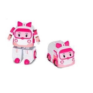 cadeau 6 stuks set van Koreaanse animatiekarakters poli vervorming robot speelgoed auto model childrens speelgoed kerstcadeau 240516