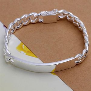 cadeau bracelet en cuir 10M en argent 925 - Hommes DFMCH181 Tout nouveau bracelet en argent sterling plaqué chaîne à maillons en pierres précieuses haute g213a