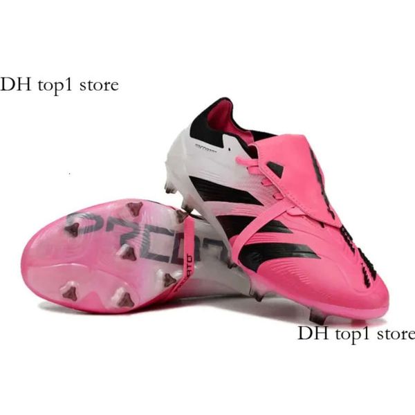 Boots de sacs cadeaux Précision + Tongue d'élite FG Boots Metal Spiks Football Cleats Mens Laceless Cuir Soft Rose Soccer Eur 37-46 Taille 802