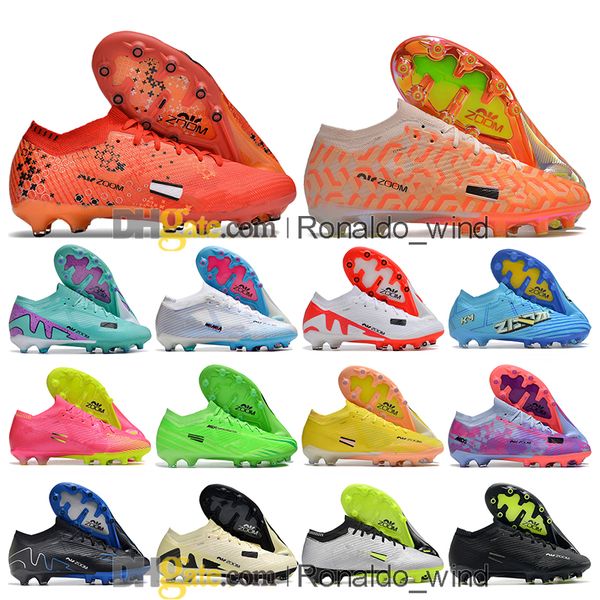 Sac cadeau Chaussures de football pour hommes Ronaldo CR7 Vapores 15 XV Elite XXV AG Crampons Neymar ACC Superflys 9 Mbappe Zooms Tops extérieurs Chaussures de football Baskets Botas De Futbol