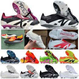 Gift Bag Quality Football Boots 30th Anniversary 24 Elite Tongue Fold Laceless Laces FG Mens Soccer Cleats Comfortable Training Leather Football Shoes Size US 6.5-11