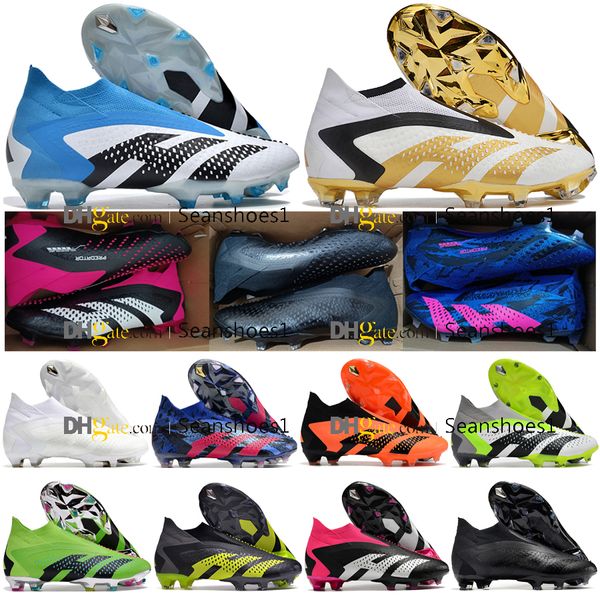 Sac cadeau Qualité Nouvelle Saison Bottes De Football Précisions FG Tricot Crampons De Football Pour Hommes Haute Cheville En Cuir Souple Précisions.1 Baskets Chaussures De Football Botas De Futbol US 6.5-11