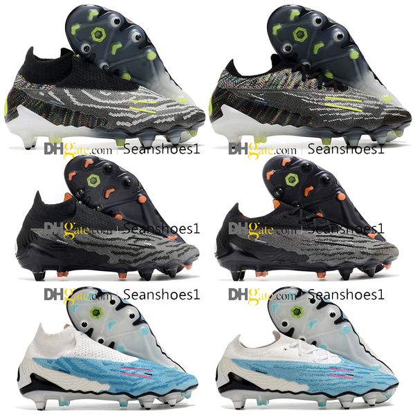 Sac cadeau Chaussures de football de qualité Phantoms GX Elite SG Crampons de football à pointes inamovibles en métal pour hommes en cuir souple Entraînement confortable Knit Ghost Soccer Shoes US 6.5-11