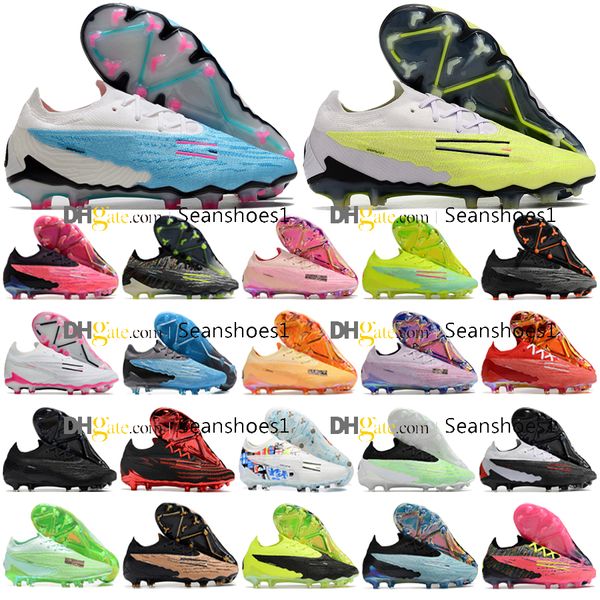 Sac cadeau Qualité Football Football Bottes Phantoms GX Elite FG Ghost Low Ankle Version Chaussures en tricot Rouge Bleu Noir Blanc Vert Gris Marron Violet Rose Orange Crampons de football