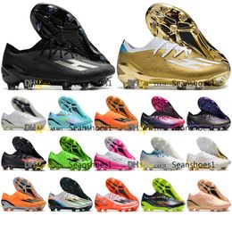 Bolsa de regalo Botas de fútbol de fútbol de calidad X Speedportal.1 FG Messis Tacos de copa del mundo Zapatillas de deporte al aire libre para hombre Césped natural Zapatos de fútbol de cuero suave y cómodos US 6.5-11