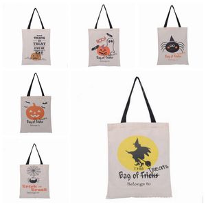 Gift Bags Halloween Bag Canvasbags Fashion Festival Party Handtassen Kids Geschenken Organizer Partys Supplies 6 Designs Wll1001