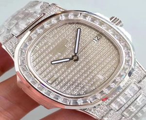 Boîte-cadeau Fashion Mens Watchs Diamond Wathes Iced Out Designer Quartz Movement Men and Lady Watcheswatch en acier inoxydable Clock6505889