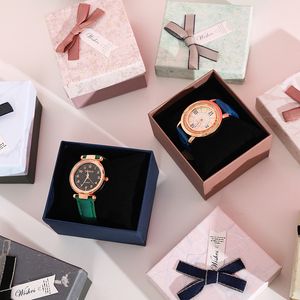 Geschenkdoos Mode Huidige Horloges Case Behang Patroon Gaine Bowknot Versier Dozen Verpakkingen Souvenir Tas Klantgericht Logo WMQ989