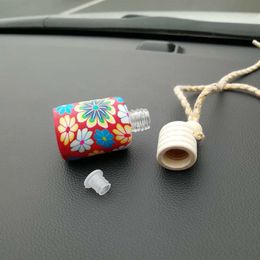 Cadeau De Voiture Bouteilles De Parfum Pendentif Argile Douce Huile Essentielle Diffuseur Ornements Désodorisant Pendentif Artisanat Bouteille De Parfum Vide dh0007