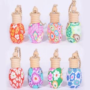 Gift Car Perfume Bouteilles Pendant Argile Soft Huile essentielle Diffuseur Ornements Air Fairier Pendre Craft Vide Perfume Bouteilles FY5911 0502