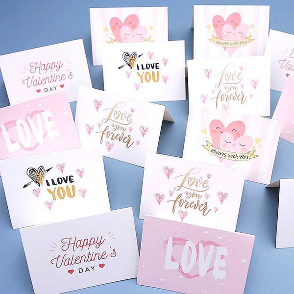 Cartes-cadeaux 10PCS Cartes postales de la Saint-Valentin Cartes de voeux de mariage Coeur mignonJe t'aime pour toujoursToujours avec toi Cartes pour anniversaire de mariage Z0310