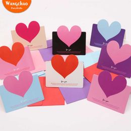 Tarjetas de regalo 10pcsbag Color mezclado AMOR Forma de corazón Tarjeta de felicitación Tarjeta de regalo del día de San Valentín Tarjeta de invitaciones de boda Tarjetas de agradecimiento románticas Z0310