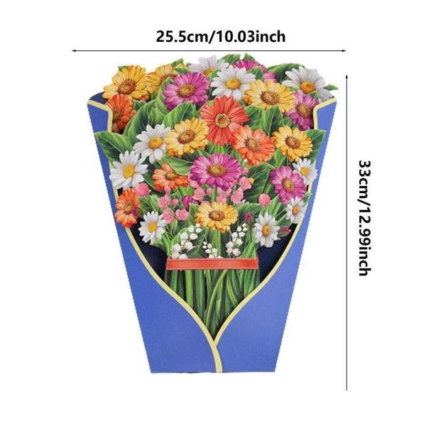 Cartes-cadeaux Bouquet de fleurs pop-up 3D avec carte de note et enveloppe de voeux sans arc pour les cadeaux de la fête des mères de la Saint-Valentin Z0310 Drop Deliv Dhike