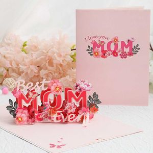 Cadeaubonnen 3D pop -up moeders Dagkaarten Geschenken Geschenken Floral Bouquet Wenskaarten Bloemen voor moeder Vrouw Verjaardag jubileum Sympathie Get goed Z0310