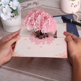 Cadeaubonnen jubileumkaart voor koppels 3D pop -up romantische Valentijnskaarten wens cadeau z0310