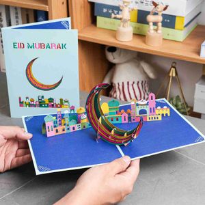 Cartes-cadeaux Cartes de voeux Eid Mubarak Pop Up Up Up Islamic Festival Card-cadeau WX5.22