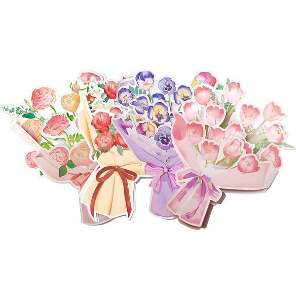 Cartes-cadeaux Mère Salutation Jour S Fleur Popup 3D Papier Bouquet Bénédiction Pliant Anniversaire Merci Anniversaire Message Invitation Mariage Z0310