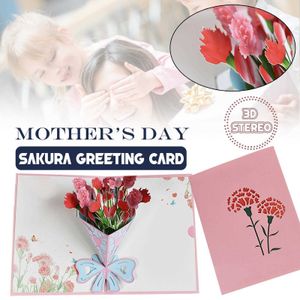 Tarjetas de regalo Spring up Tarjeta del Día de la Madre Saludo Tarjeta de flores de la madre Card3D Papelería de oficina Z0310