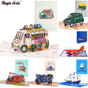 Cartes-cadeaux Carte pop-up universelle 3D Modèle Cartes de vœux pour enfants Papa mari Pères Prothes Business Graduation Félicitations toutes occasions Z0310