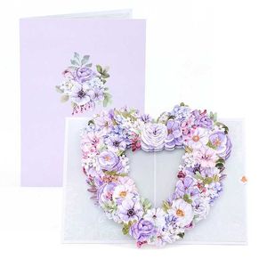 Cartes-cadeaux Violets Fleur Card de carte de voeux Cadeaux pour l'amour Belle carte fleurie avec enveloppe Valentin Valentins Card d'anniversaire Présents Card D240529