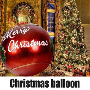 Cadeau kerstdecoraties 60 cm groot jaar PVC ballen boom nieuwe Xmas hristmas voor huis buiten opblaasbaar speelgoed 2022 G220925