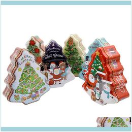 Cadeau Événement Festive Gardengift Wrap 1Pc Boîte de conception d'arbre de Noël Diy Foods Emballage, Chocolat, Candy Xmas Decor Home Storage Party Supplies