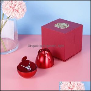 Événement cadeau Festif Festive Supplies Gardengift Wrap Rose Ring Box Engagement Coin Jewelry Decorations Home Storage FP8 Drop Livraison 2021 FT