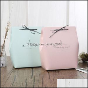 Cadeau Événement Festive Party Supplies Accueil Gardengift Wrap Paper Box 10Pcs 18X11X24.5Cm Big Solid Color Wedding Candy Fashion Custom Carton Qu