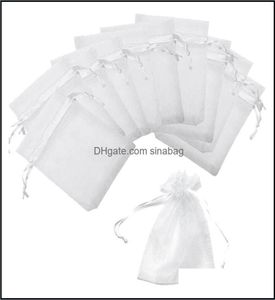 Gift Event Festive Supplies Home Garden Wrap cadeau 120pcs 4x6 pouces Dstring Organza Bags Favors for Wedding Party Christma6069853
