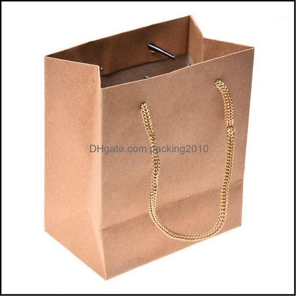 Cadeau événement fournitures festives maison jardingift wrap 10pcs papier bijoux sac de fête sacs de transport - marron promotion1 livraison directe 2021 S5Ory