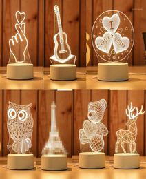 Cadeau pour petite amie Boyfriend 3D HOLOGRAM lampe USB Acrylique Lights Party Favor anniversaire Présent le Valentin Day Gift19942410