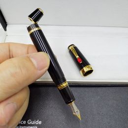 Stylo d'affaires à encre bleue/rétractable, papeterie de fontaine cadeau, stylo d'écriture classique de haute qualité pour anniversaire, noir Xfhnl