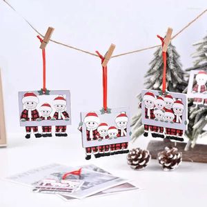 Cadeau hangende decoraties ornamenten kerstboom houten hanger creatief schattig familie fotolijst