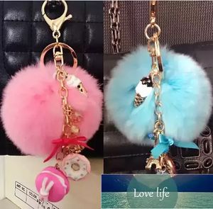 Gift Macarons Cake Sleutelhanger Bont Pompon Pompom Sleutelhanger Frankrijk Paris Laduree Effiel Tower Macarons Lint Sleutelhanger Sleutelhanger Bag Charm Factory Prijs Expert Design Quality