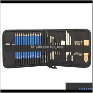 Coffrets Cadeaux Cadeaux Bébé, Enfants Maternité35Pcs Professionnel Croquis Ding Kit Crayon En Bois Avec Sac Papeterie Fournitures Drop Delivery 2021 Lkgb