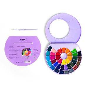 Coffrets cadeaux Palette d'aquarelle semi-humide HIMI - Assortiment de 24/38 couleurs pour artistes débutants étudiants enfants facile à mélanger