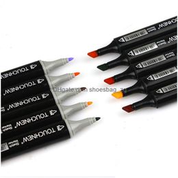 Sets de regalos TouchNew 80 Color Professional Art Markers Sketch Dual Headed Paint Manga Iti Pen Ding Supplies1 Drop entrega de bebé DHCV8