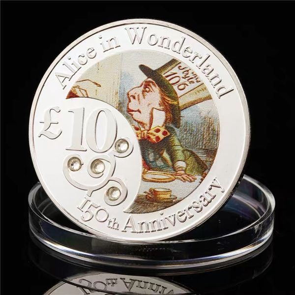 Regalo bañado en plata 150 aniversario 10 Alicia en el país de las Maravillas VANUATU monedas conmemorativas coleccionables desafío de colección de monedas
