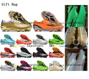 Bolsa de regalo X Speedportal.1 FG Botas de fútbol para hombre para hombre Zapatos de fútbol de tobillo para terreno firme Azul Blanco Verde Negro Naranja Rosa Rojo Dorado Tacos de fútbol de cuero Talla EE. UU. 6.5-11