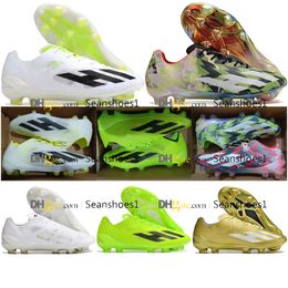 Sac cadeau Bottes de football de qualité X Crazyfasts FG Messis Crampons de football en tricot pour hommes en plein air en cuir souple Baskets confortables Chaussures de football Botas De Futbol US 6.5-11