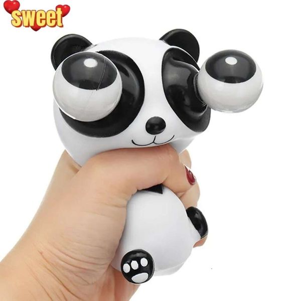 Cadeau Jouet à œil explosif de panda à presser, jouets spongieux avec des yeux qui sortent, jouets sensoriels d'animaux, jeu de panda intéressant pour enfants et adultes pour soulager le stress